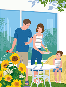 駒田寿郎の女性イラスト　季刊誌「だん」表紙