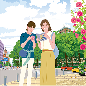 駒田寿郎の女性イラスト　季刊誌「ニットクニュース」表紙