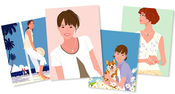 女性イラストカバー